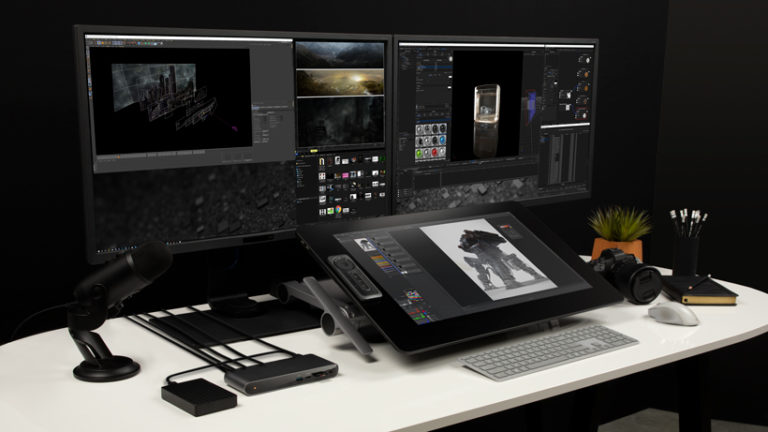 belkin-F4U097-Thunderbolt-3-Dock-Pro-lifestyle-creative-work-desk-v01-r01