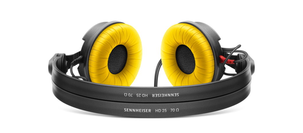 Sennheiser HD25 with yellow ear cups