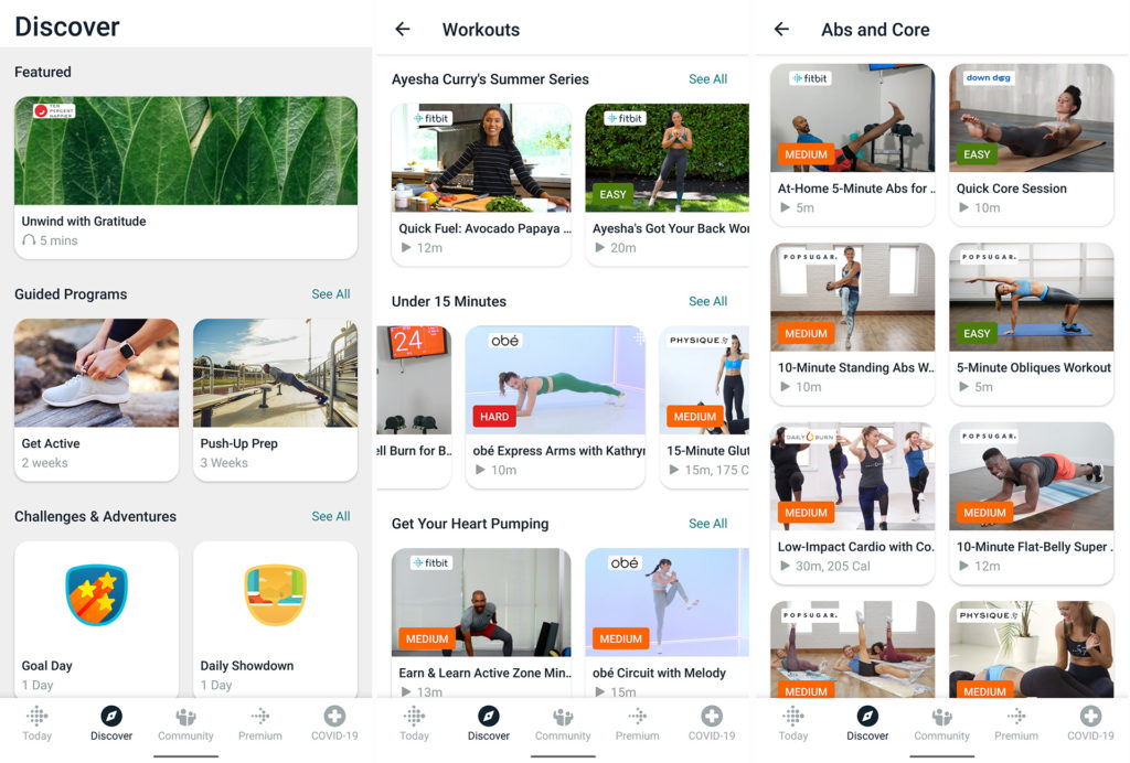 fitbit premium workouts
